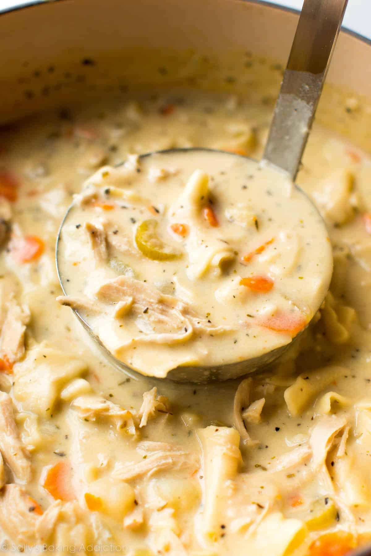 Lighter Creamy Chicken Noodle Soup: Healthy, Healing & Freezer-Friendly